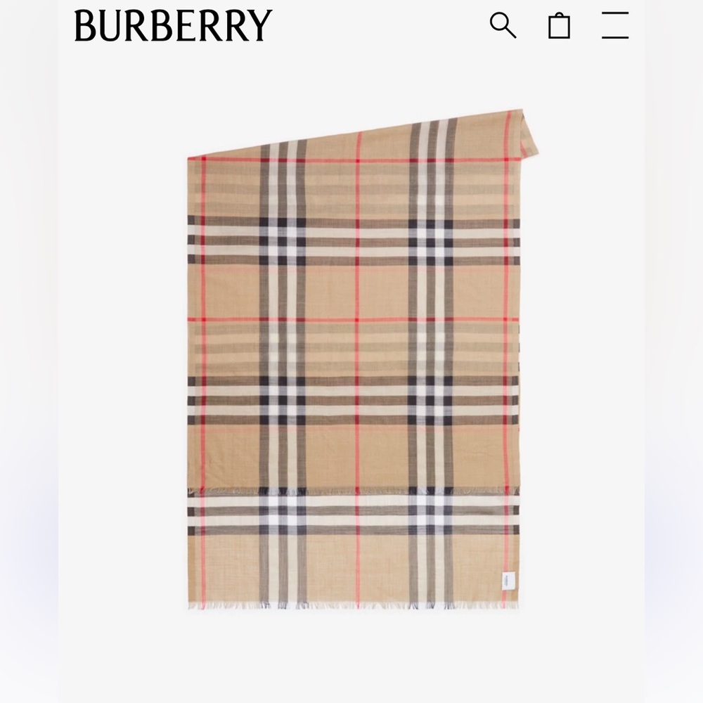 Burberry Check Wool Silk Scarf